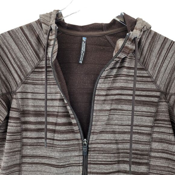 Kuhl Womens Piper Full Zip Athletic Hoodie Jacket Size XS Brown Striped - Picture 5 of 12